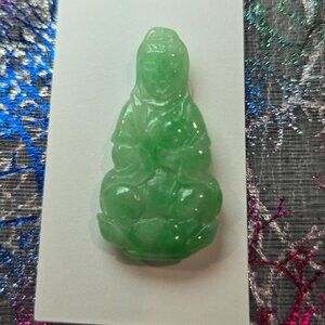 ✨ Goddess of Compassion Jade Pendant – Perfect for DIY Jewelry ✨